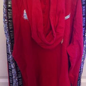 red zip up jacket from PINK